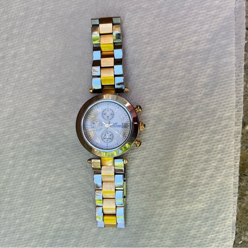 Gold And Silver Chronograph Watch